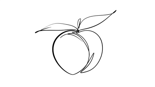 Minimalist peach line drawing on white background.