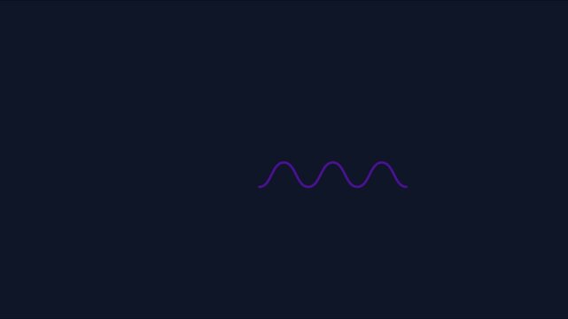 Minimalist pink sine wave animation on dark 4k background, for technology and, science data visualization