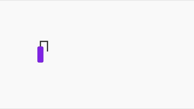 Minimalist purple loading spinner animation on 4k white background, progress waiting