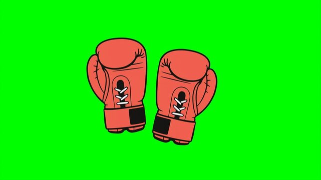 red boxing gloves sport accessories exercise healthy competition fight combat animation HD 4K