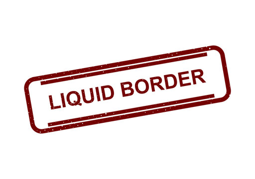 Red liquid border stamp with text label illustration