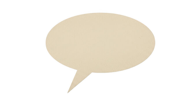 Beige oval speech bubble icon isolated on transparent background