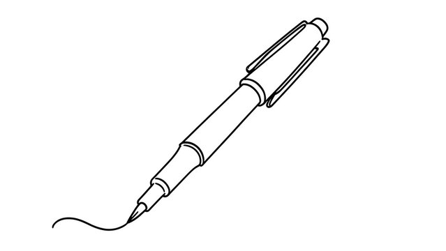Black ink pen drawing on white background.