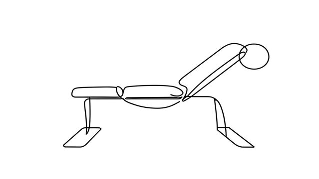 Person doing sit ups on bench white background.