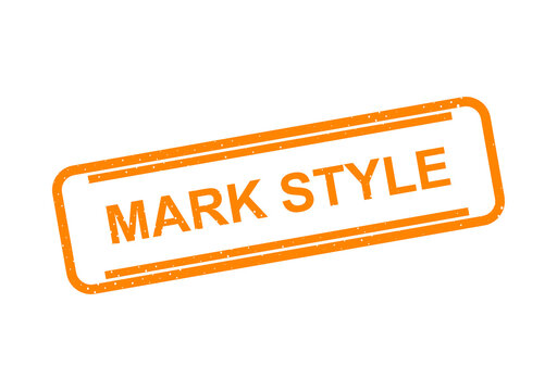 Orange stamp with bold mark style text illustration