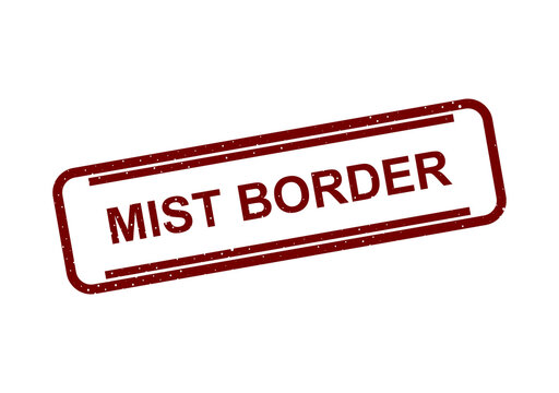 Red border stamp with mist border text illustration