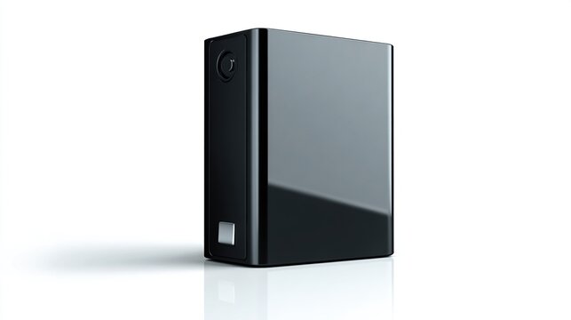 Modern Black External Hard Drive for Data Storage