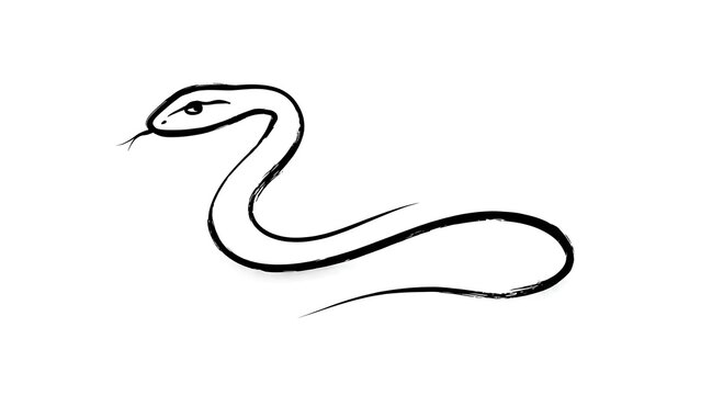 Minimalist snake illustration on white background.