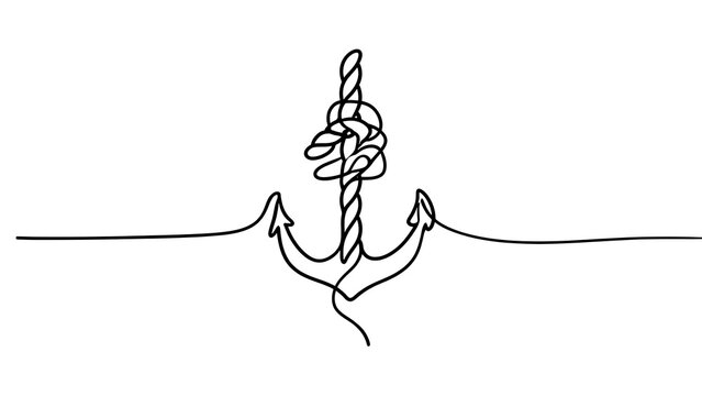 Minimalist anchor drawing on white background.