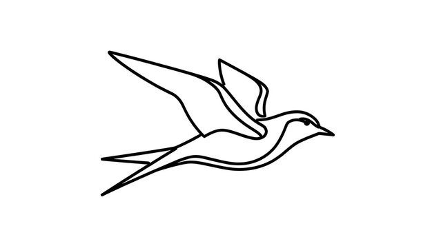 Minimalist bird logo design on white background.