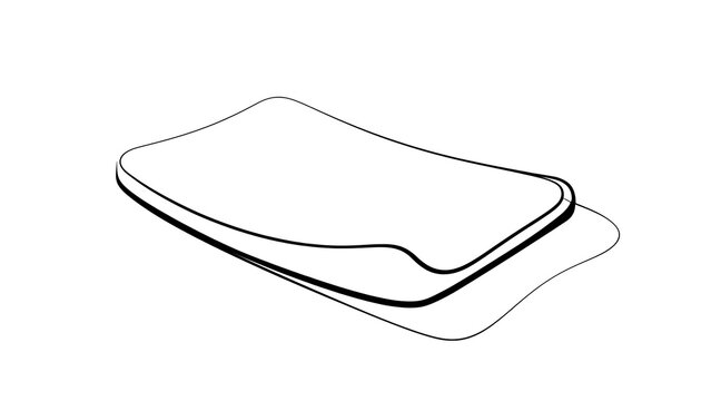 Stacked white mattresses on white background.