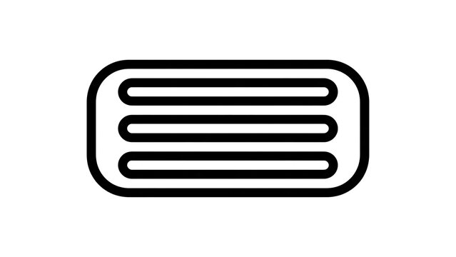 Minimalist heater icon on white background.