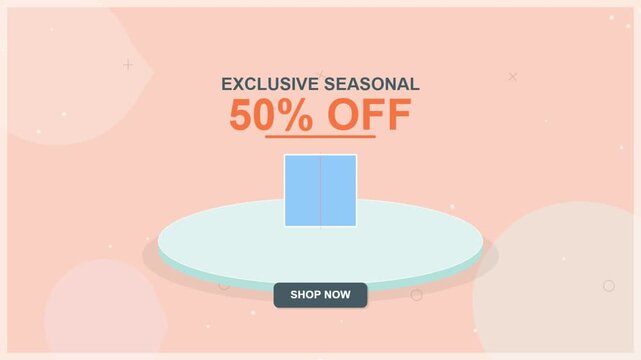 Exclusive Seasonal 50 Percent Off Sale Marketing Banner