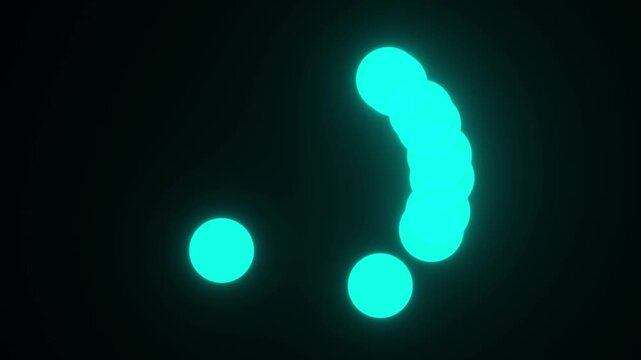Circular Cyan Glowing Dot Loading Progress Seamless Loop