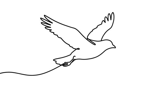 Minimalist bird drawing on white background.