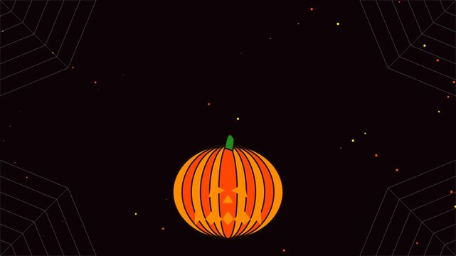 Geometric Spooky Halloween Jack O Lantern Pumpkin Illustration