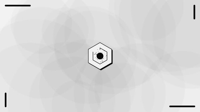 Minimalist Abstract Geometric Eye Graphic on Grey Background