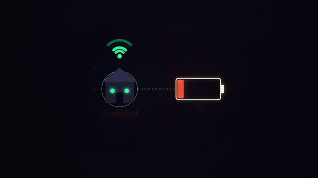 Smart home internet of things sensor offline warning animation