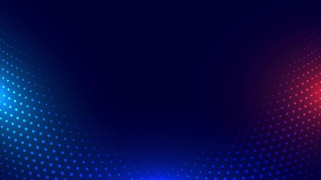 Abstract futuristic blue and pink glowing halftone dots technology background