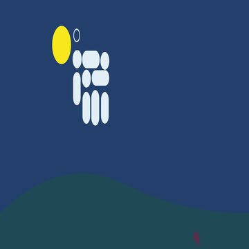Isolated happy hand waving with sun icon