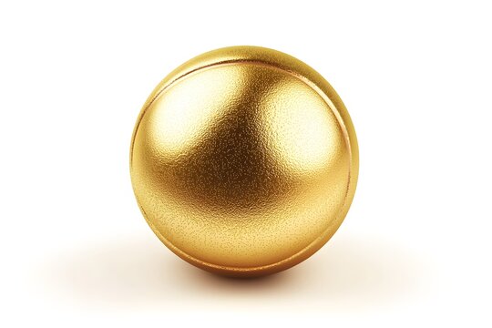 Stylish tennis ball rendered in metallic gold on white wallpaper