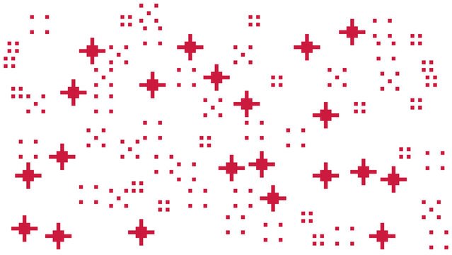 Red Cross Stitch Pattern Design for Holiday Fabric