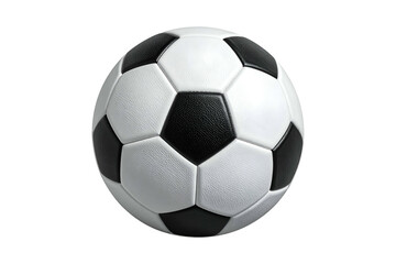 Fototapeta premium Standard black and white soccer ball isolated on a clear white background with football equipment hexagonal activity