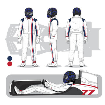 Racing Driver Character Sheet Illustration