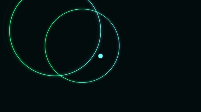 Abstract neon circle motion animation 4k background, with pulsing light, point and glowing, rings