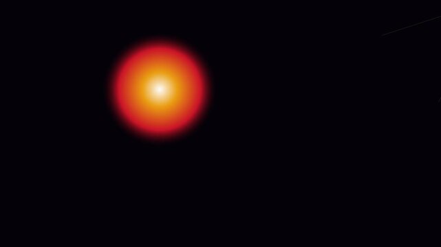 Glowing red orb moving across dark animation 4k background, abstract motion light