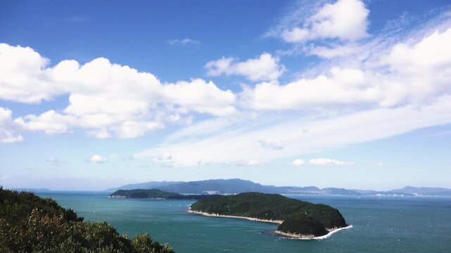「友ヶ島」和歌山県和歌山市加太 Tomogashima Islands viewed from Kada coast, Wakayama, Japan