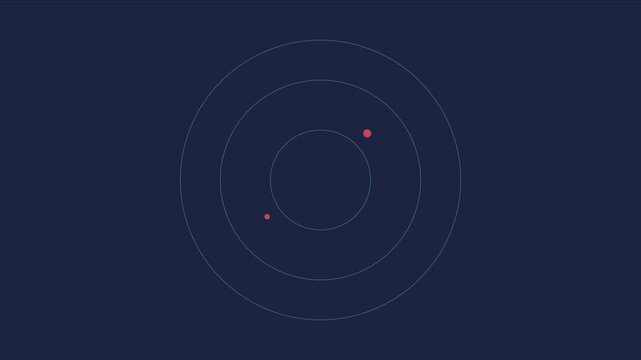 Digital radar screen animation with scanning sweep effect and target tracking for technology and security interface concepts 4k
