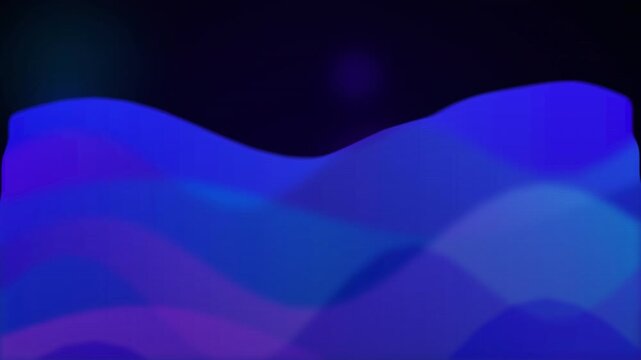 Abstract 3D blue and purple wavy fluid background, ideal for tech presentations, digital motion graphics and modern website design