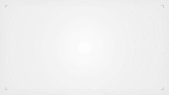 Minimalist white abstract background with concentric circles rotating slowly, suitable for corporate presentations, modern design and motion graphics