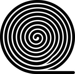 Naklejka premium Minimalist black spiral line art icon of a coiled rope or cable isolated on white