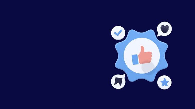 Service excellence concept animation with copy space featuring customer satisfaction, quality guarantee, positive reviews, and approval symbols for business success, trust, and professional service.
