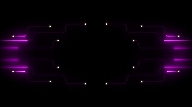 Abstract futuristic digital network by neon lines. Abstract digital dot line particle data background connecting technology concept Motherboard circuit pattern with ai text. 4k background animated