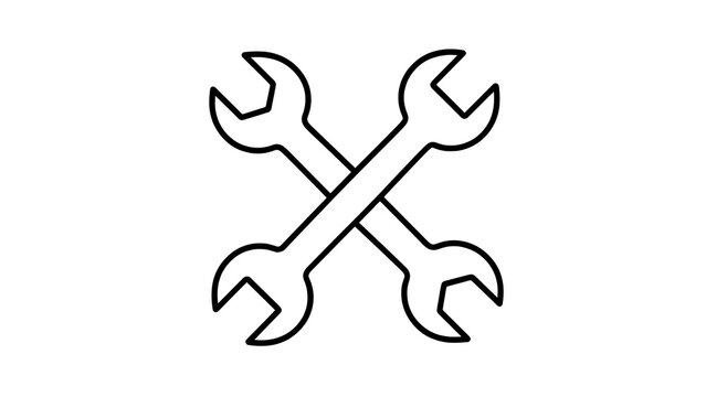 Crossed wrenches icon on white background.
