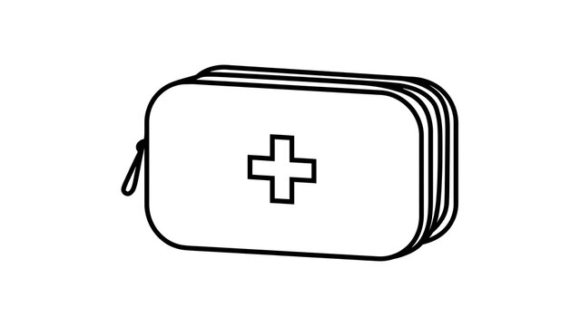 First aid kit icon on white background.
