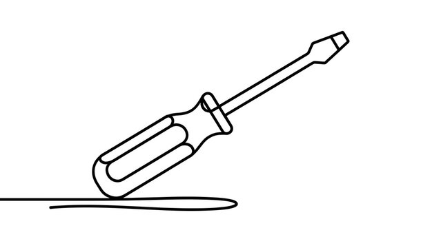 Flat design screwdriver illustration white background.