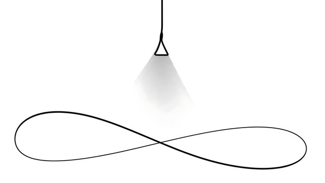 Infinity symbol with pendulum white background.