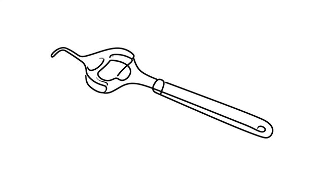 Medical ear curette tool illustration white background.