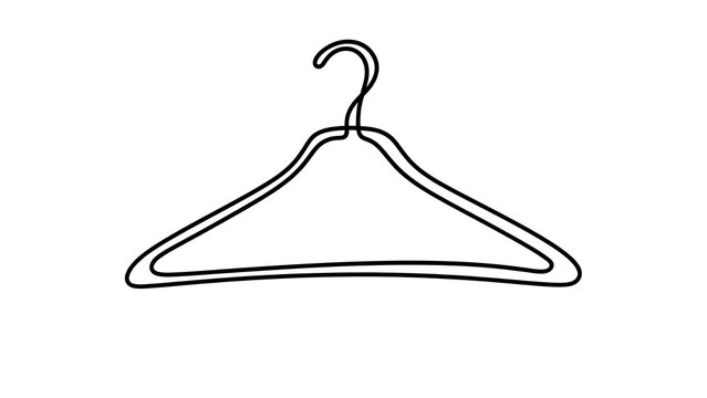 Simple wire hanger illustration on white background.