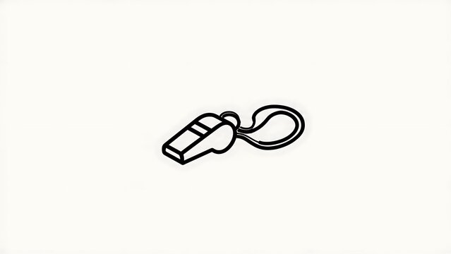 whistle with keyring on white background.