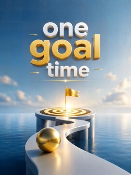 One Goal Time &ndash; 3D Business Success and Goal Achievement Concept