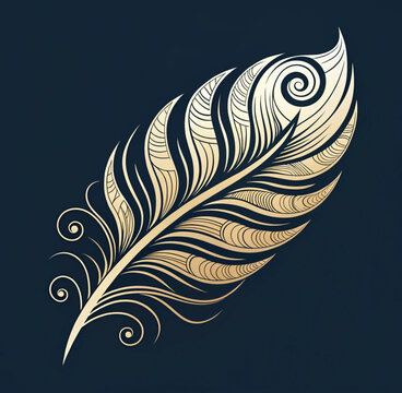 feather on a black background