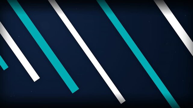 Abstract geometric blue and teal diagonal stripes sliding on dark background, suitable for corporate presentations, tech intros and broadcast overlays