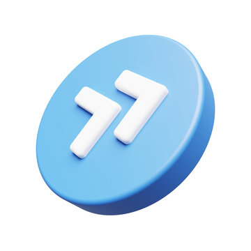 Double Chevron Icon for Navigation and User Interface 3D Render