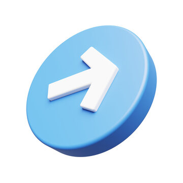 Right Arrow Icon for Navigation and User Interface 3D Render