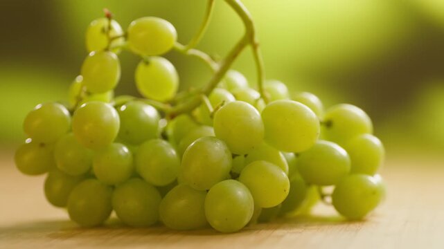 Red grape, spanish supermarket food, Close-up green grape cluster on vine in the vineyard. Stock Photo